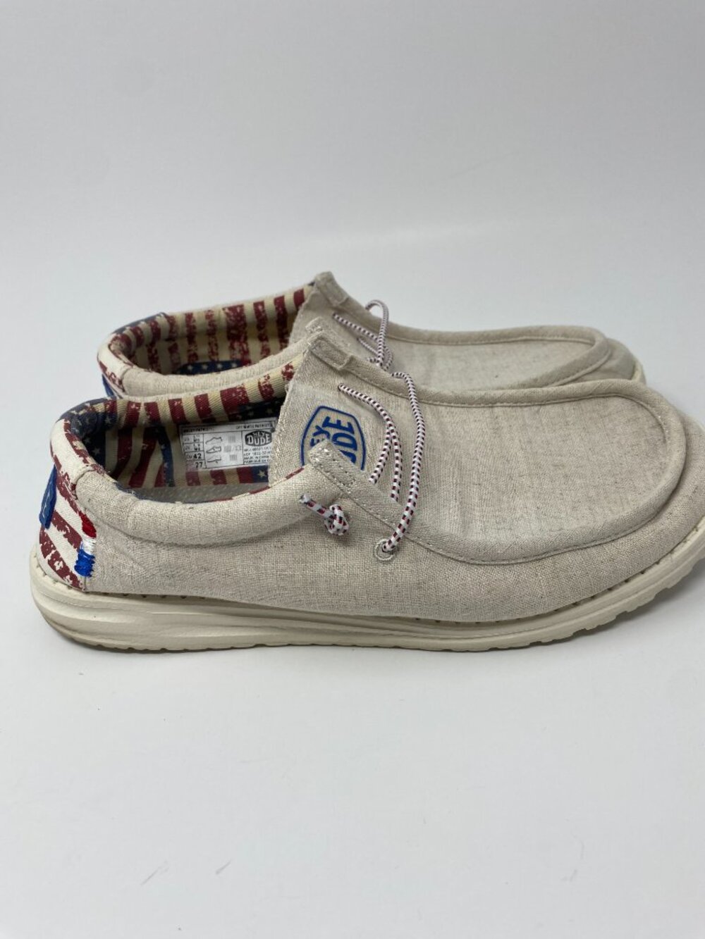Hey Dude Wally Patriotic Shoes Mens 9 Womes 11 Boat Deck American Flag US